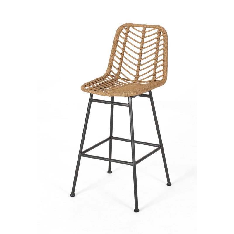 Oliver Enloe Wicker Outdoor 28.75'' Bar Stool & Reviews Wayfair